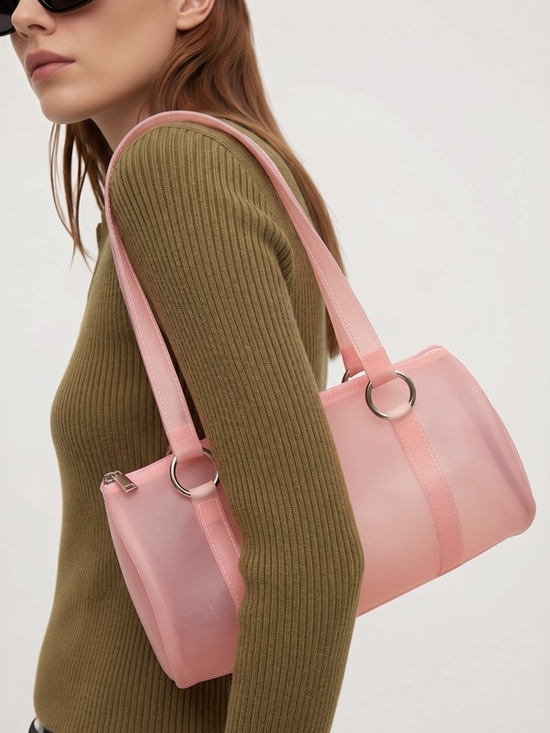 Maurizio Taiuti Handbags - Rare Vtg Retro Maurizio Taiuti Pink Jelly Barrel Bag Y2K Soft Girl Made In Italy